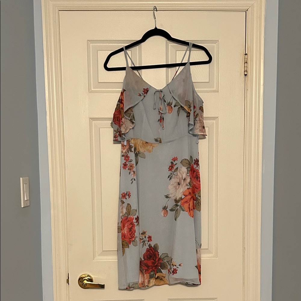 Blue Floral Midi Dress